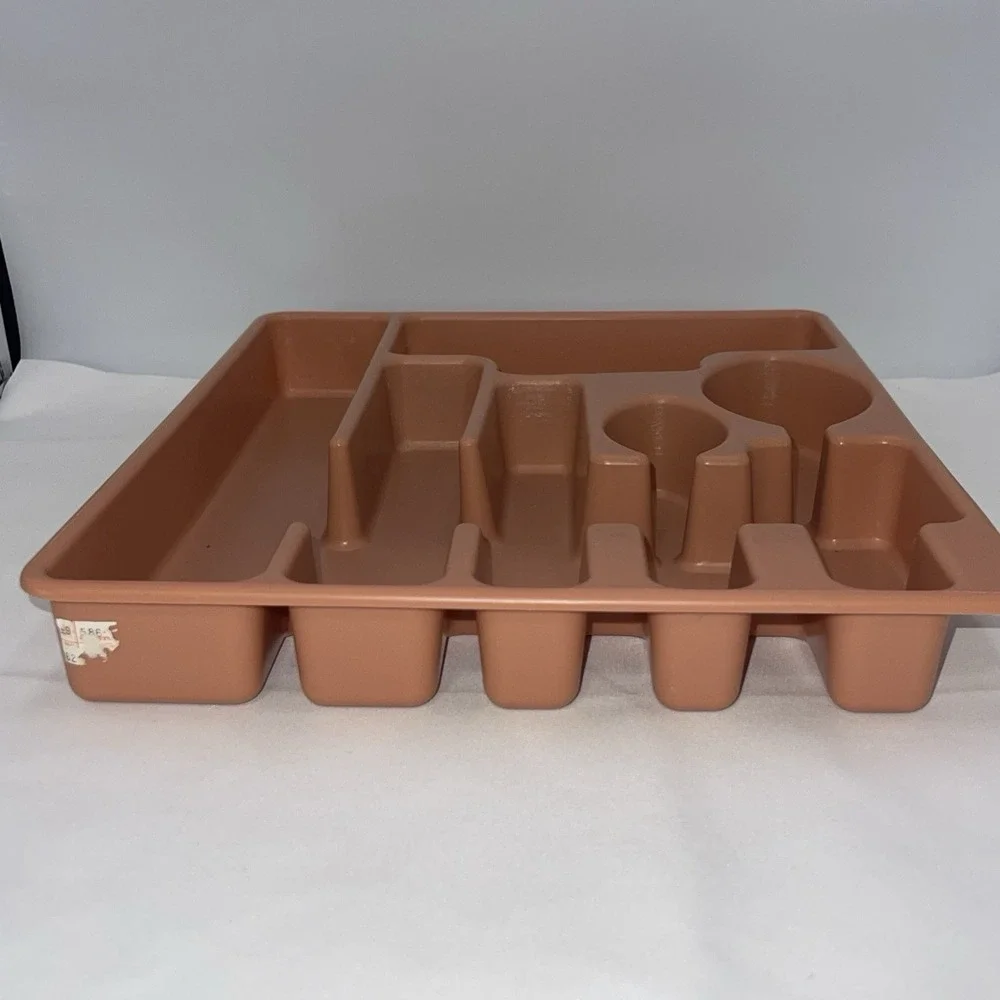 Vintage Pink Rubbermaid Plastic Silverware Flatware Utensil‎ Holder Tray